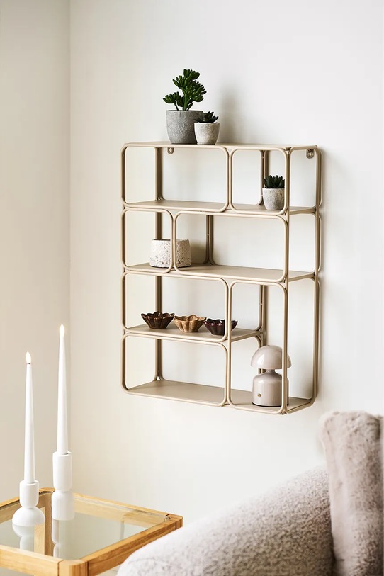 House Nordic półka wisząca z metalu 18 x 48 x 64 cm beżowy 3251010