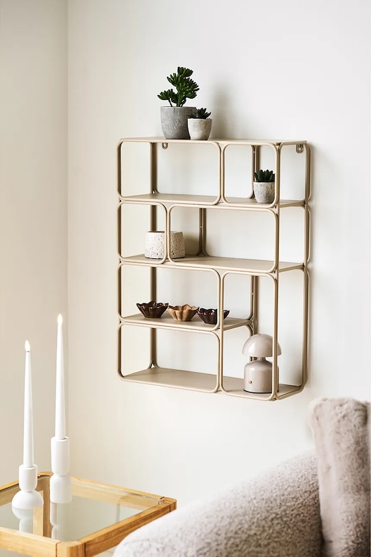 House Nordic półka wisząca z metalu 18 x 48 x 64 cm beżowy 3251010