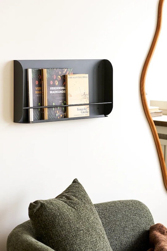 Salon i sypialnia House Nordic półka wisząca z metalu 7,0 x 60 x 30 cm 4293014 czarny