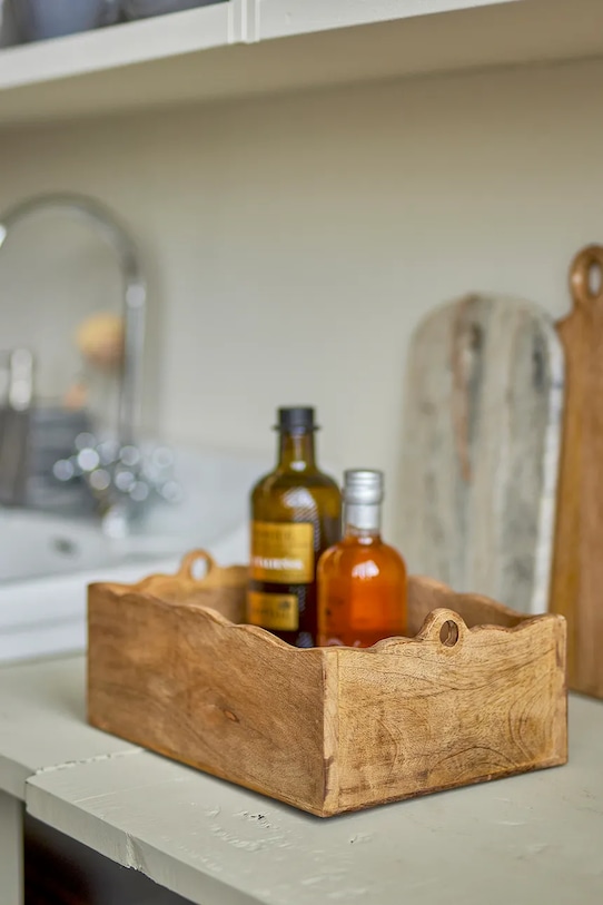 Obývacia izba a spálňa Bloomingville box na skladovanie z mangového dreva 28,5 x 12 x 20 cm 82065404 béžová