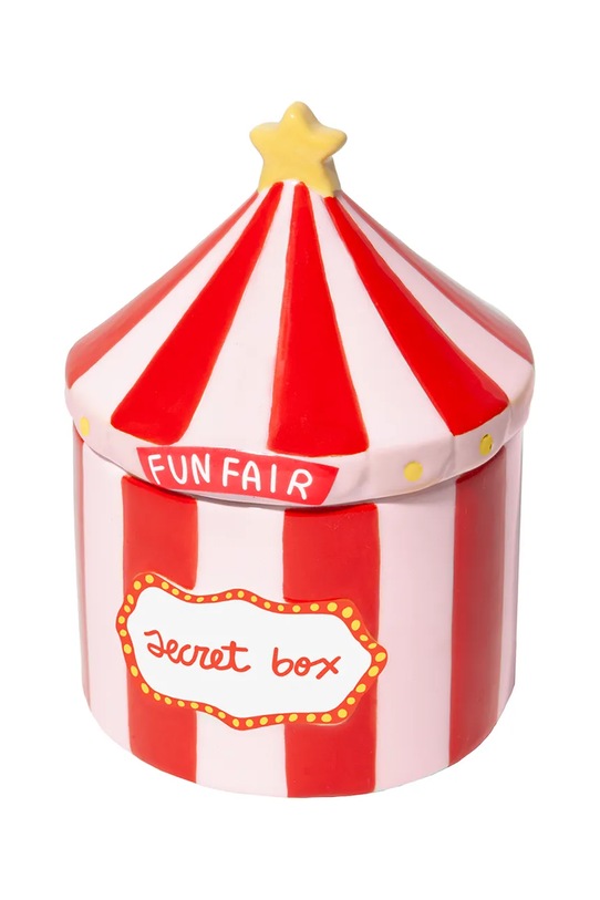 DOIY pudełko do przechowywania z ceramiki 8,2 x 8,2 x 11,5 cm czerwony DYBOXFUN