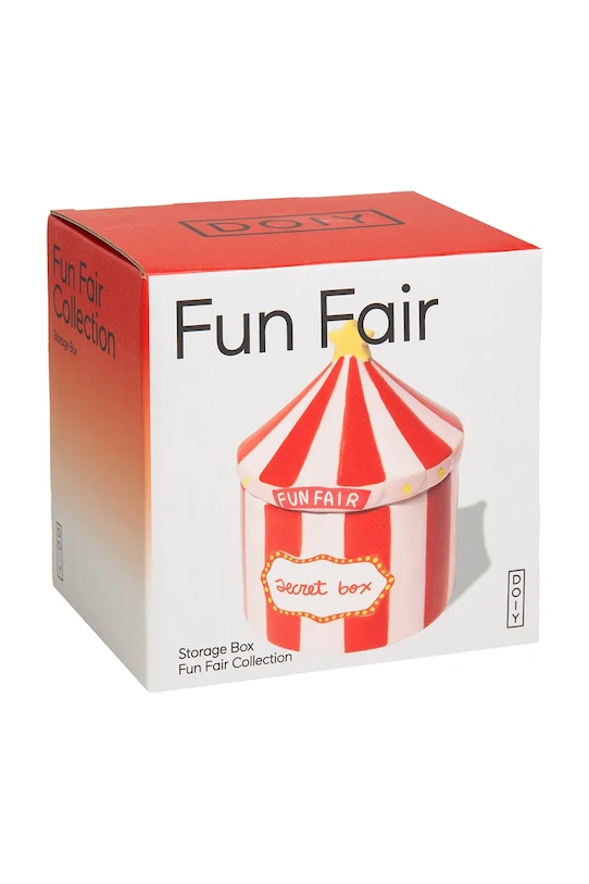 DOIY pudełko do przechowywania z ceramiki 8,2 x 8,2 x 11,5 cm DYBOXFUN czerwony