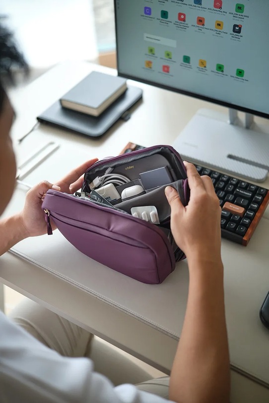 Orbitkey organizer do przechowywania z materiału tekstylnego WDP1.PLM.109