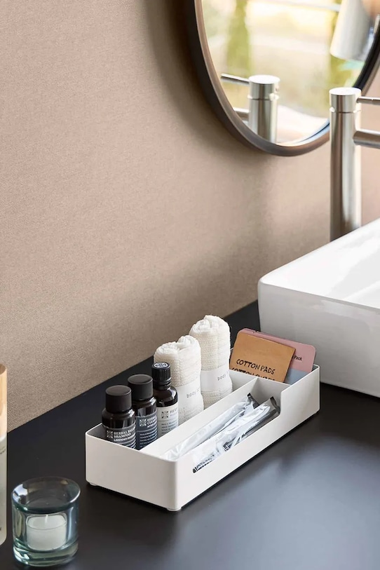 Obývací pokoj a ložnice Yamazaki organizér vyrobený z oceli 28,5 x 12 x 5,2 cm 10338 bílá