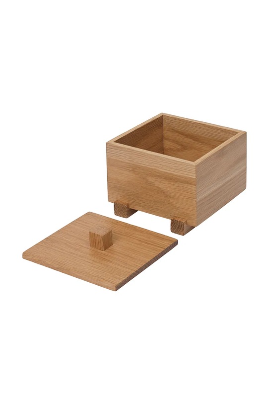 Ferm Living pudełko do przechowywania z drewna dębowego 9,5 x 10 x 11 cm 1104272684 beżowy AA00