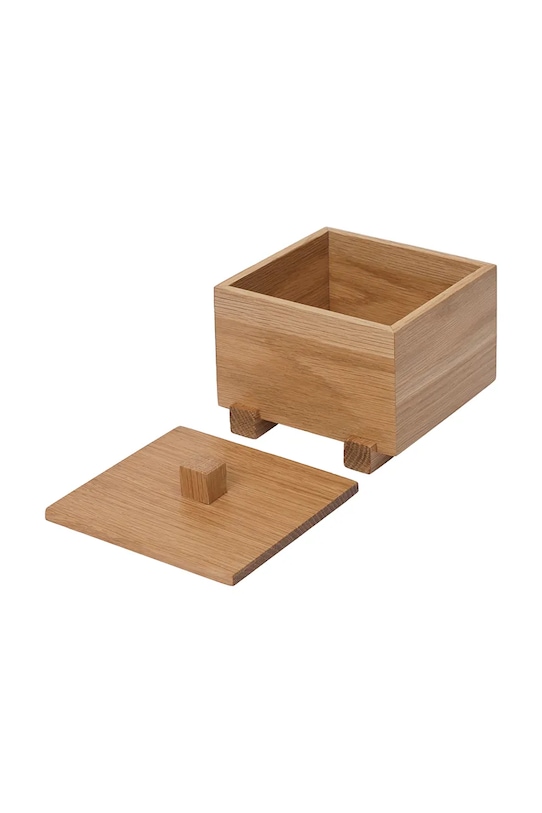 Ferm Living pudełko do przechowywania z drewna dębowego 9,5 x 10 x 11 cm 1104272684 beżowy AA00