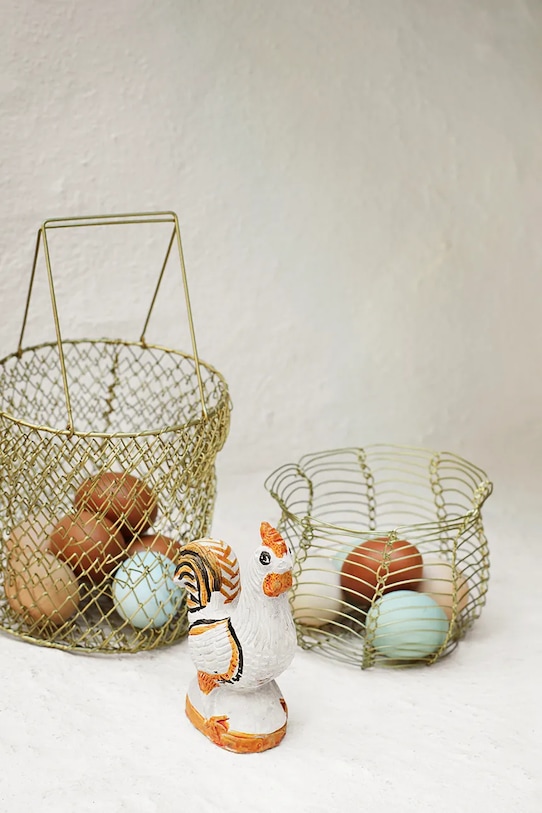 Madam Stoltz zestaw koszy do przechowywania z żelaza 29897AB żółty AA00