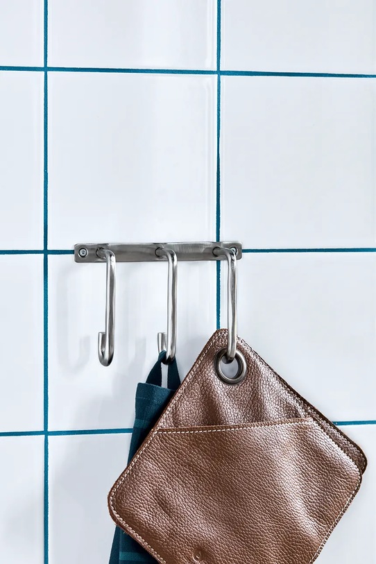 Всекидневна и спалня House Doctor закачалка за стена от неръждаема стомана 15 x 4 x 10 cm 205345019 сив