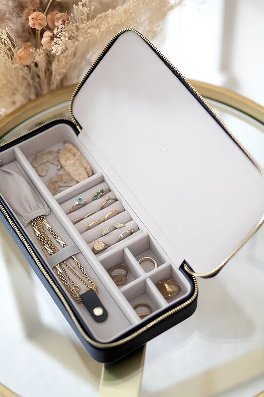 Salon i sypialnia Stackers pudełko na biżuterię 0 76147 granatowy