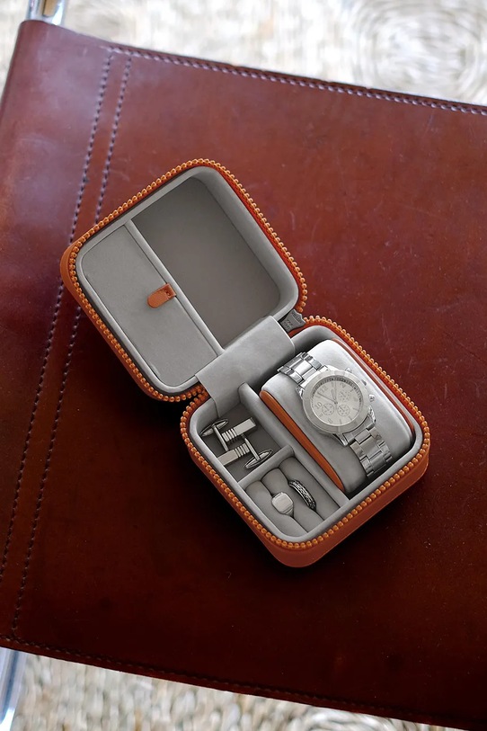 Stackers pudełko podróżne na biżuterię i zegarek pomarańczowy 76402.