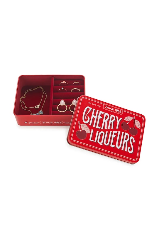 Salon i sypialnia Balvi pudełko na biżuterię Cherry 4 x 14,2 x 10 cm 28132 czerwony