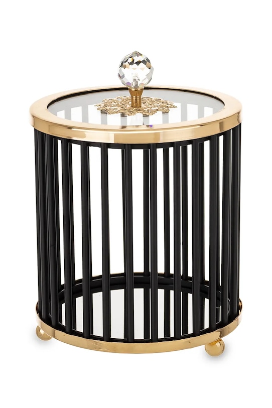 home & lifestyle pojemnik z pokrywką 17 x 12 x 12 cm czarny 176154.