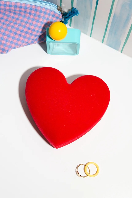 DOIY Cutie de bijuterii pentru bijuterii din plastic 13 x 12 x 5 cm rosu DYBOXLORE