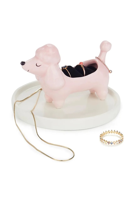 Balvi uchwyt na pierścionki z ceramiki 7,5 x 11 x 11 cm 28221 różowy AA00