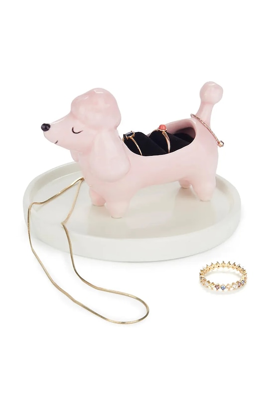 Balvi uchwyt na pierścionki z ceramiki 7,5 x 11 x 11 cm 28221 różowy AA00