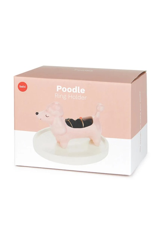 Balvi uchwyt na pierścionki z ceramiki 7,5 x 11 x 11 cm różowy 28221