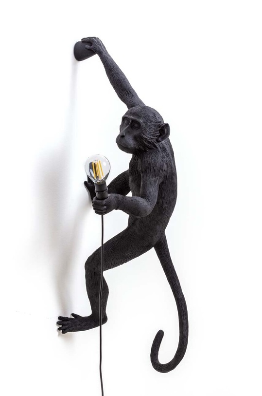 Seletti lampă de perete The Monkey Lamp Hanging negru 14919
