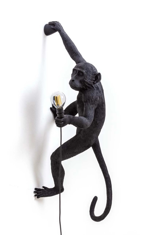 Seletti lampa ścienna The Monkey Lamp Hanging czarny 14919