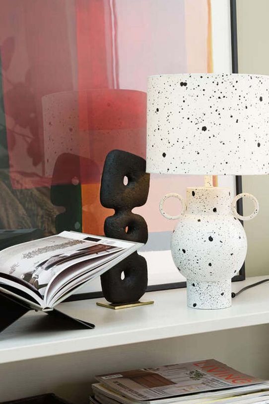 Obývacia izba a spálňa Stolná lampa Basiclabel Hoed 200397.W biela