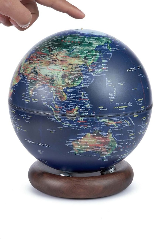 Living și dormitor Gingko Design lampă led fără fir Atlas Globe Large G038L.WT albastru