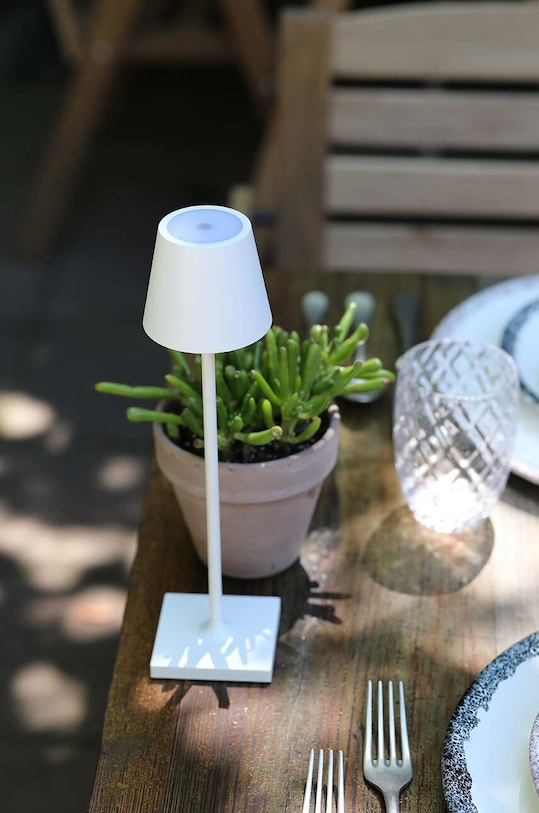 Salon i sypialnia Zafferano lampa stołowa bezprzewodowa led Poldina Micro LD0490B3 biały