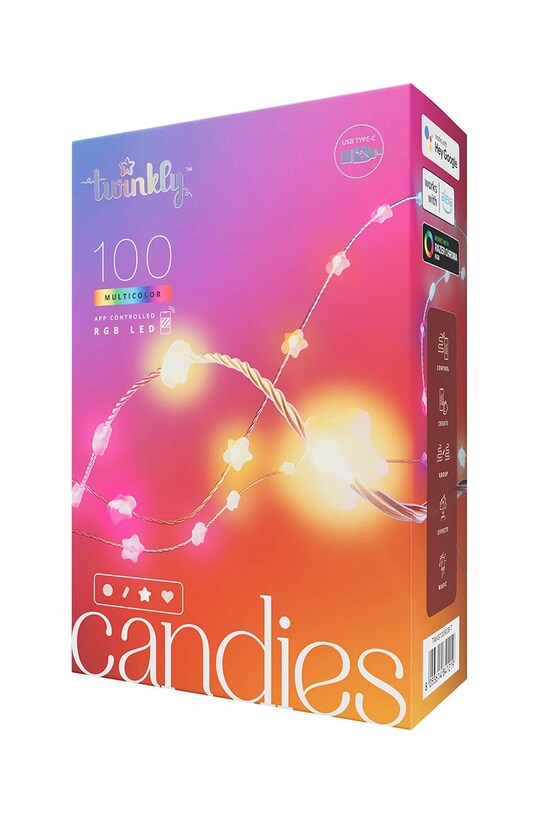 Інтелігентна led гірлянда Twinkly Candies 100 RGB LED gwiazdy, 6 mb барвистий TWKS100RGB.T