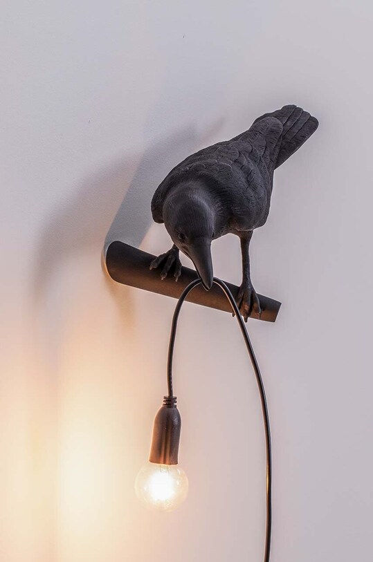 Гостиная и спальня Настенный светильник Seletti Bird Lamp Black Looking Left 14737 чёрный