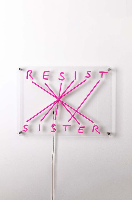 Seletti decorațiune perete led Resist Sister roz 13007..