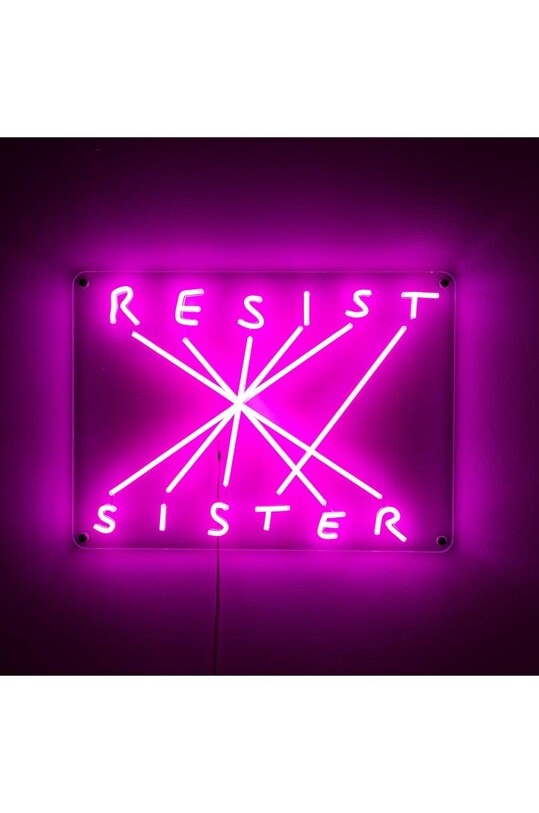Seletti decorațiune perete led Resist Sister roz 13007..