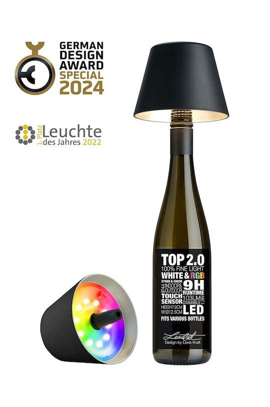 Dnevni boravak i spavaća soba Bežična led lampa Sompex TOP 2.0 72520 crna