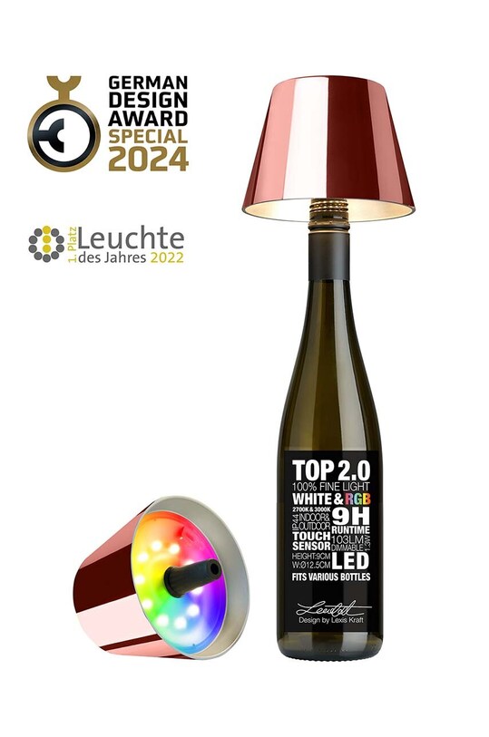 Вітальня та спальня Світлодіодна бездротова настільна лампа Sompex Top 2.0 72554 рожевий