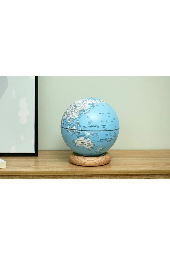 Salon i sypialnia Gingko Design dekoracja led AtlasGlobe Lightblue L G038L.AH biały