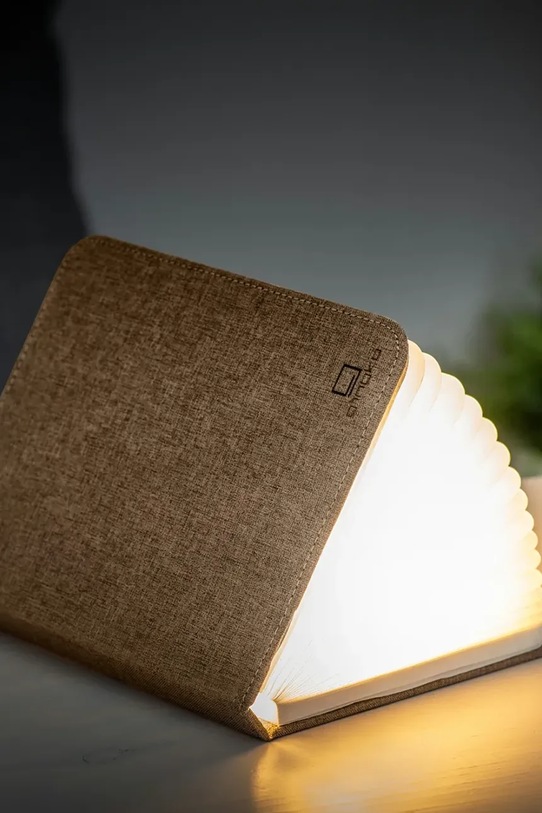 Bezdrôtové led svietidlo Gingko Design Large Fabric Book Light GK12F.BN1 hnedá AA00
