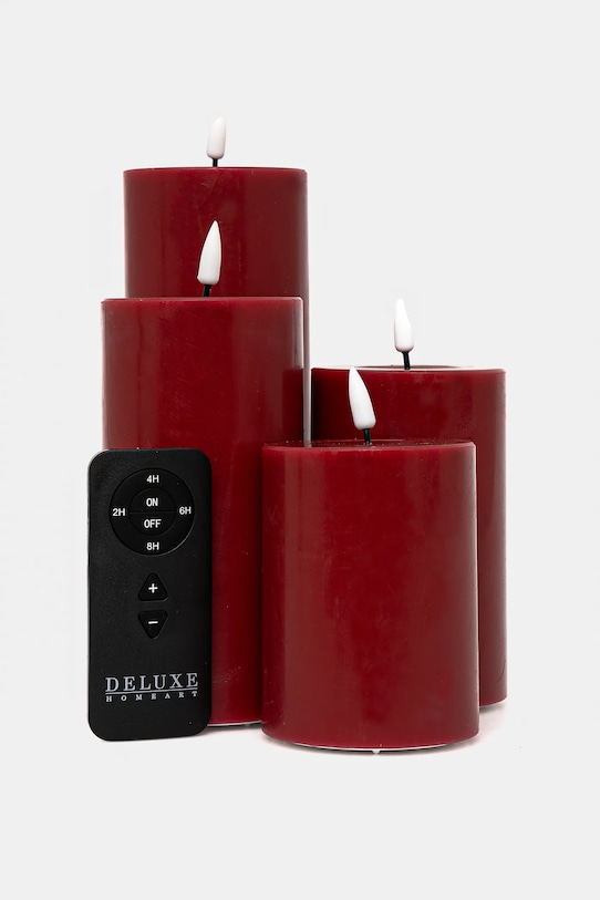 Σαλόνι και υπνοδωμάτιο Σετ κεριών led Deluxe Homeart Giftbox LED Candle 4-pack RF.GIFTBOX.0003 μπορντό