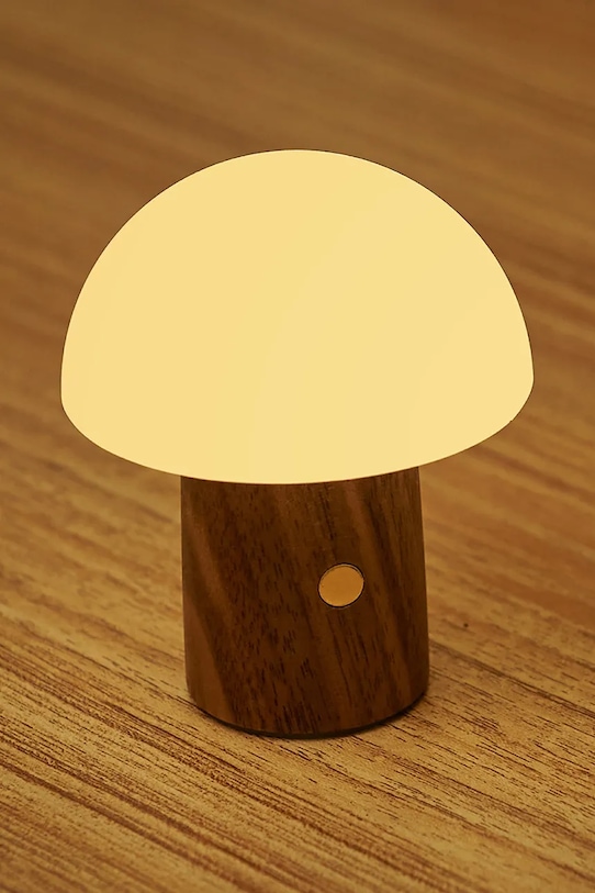 Obývacia izba a spálňa Bezdrôtové led svietidlo Gingko Design Super Mini Alice Mushroom G022S.WT hnedá