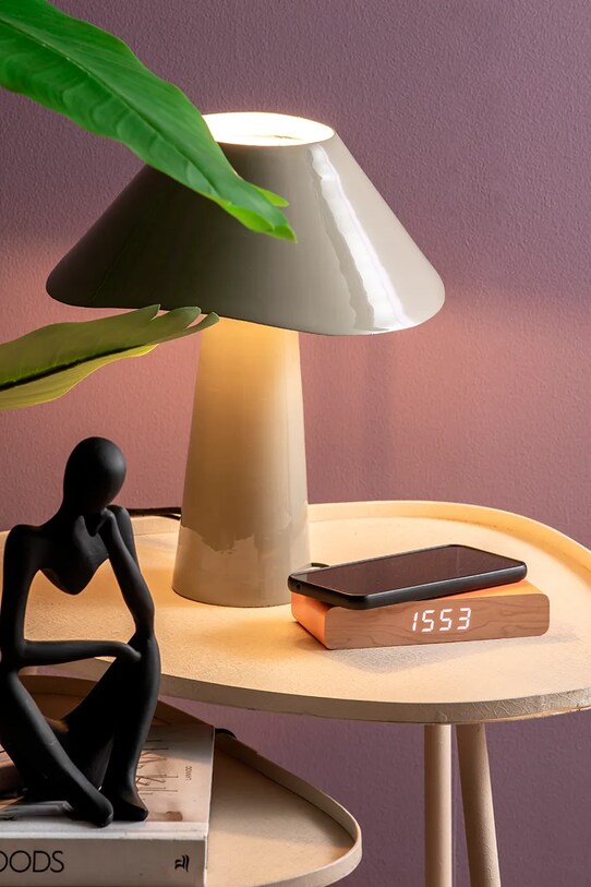 Salon i sypialnia Leitmotiv lampa stołowa Ameno LM2229GY szary