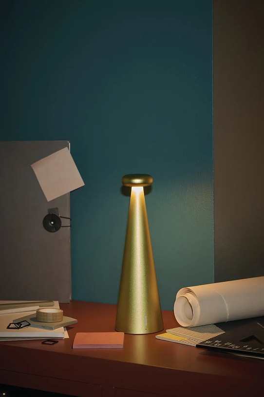 Salon i sypialnia Alessi lampa stołowa bezprzewodowa led Bedin 26,1 cm AST02Y zielony