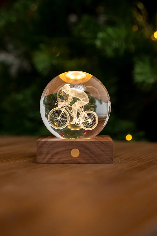 Gingko Design lampa stołowa bezprzewodowa led Amber Crystal Light 9,5 x 8 cm brązowy G025CY