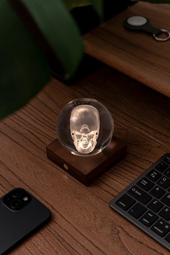 Gingko Design lampa stołowa bezprzewodowa led Amber Crystal Light 9,5 x 8 cm G025SK brązowy