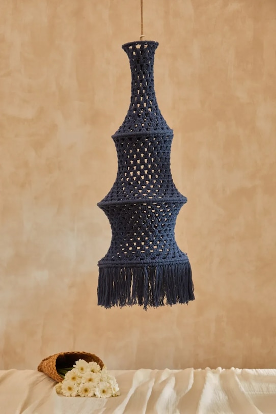 Living și dormitor Calma House abajur pentru lampă suspendată Pantalla 30 x 80 cm PLEKO.L3080.AZO bleumarin
