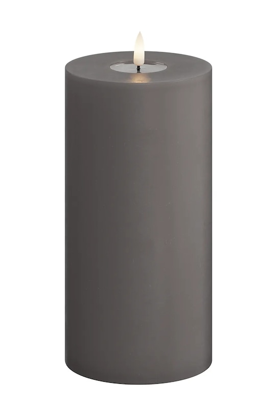 Deluxe Homeart świeca led Gra Bloklys 10 x 20 cm szary RF.0036