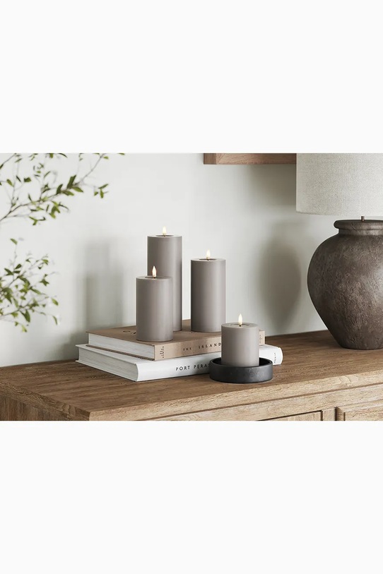 Led sveča Deluxe Homeart Gra Bloklys 10 x 20 cm RF.0036