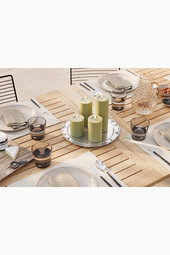 Led sveča Deluxe Homeart Oliven Gronne Bloklys 7,5 x 12,5 cm RF.0083