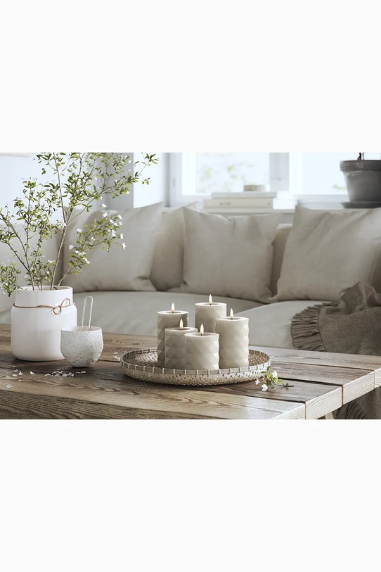 Led sveča Deluxe Homeart Square Bloklys 7,5 x 15 cm RF.S.0006 siva AA00