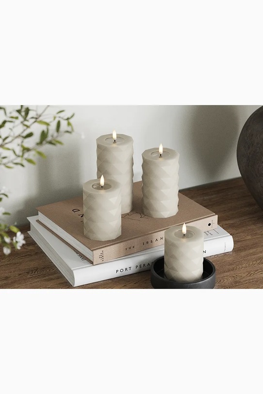 Led sveča Deluxe Homeart Square Bloklys 7,5 x 15 cm RF.S.0006 siva