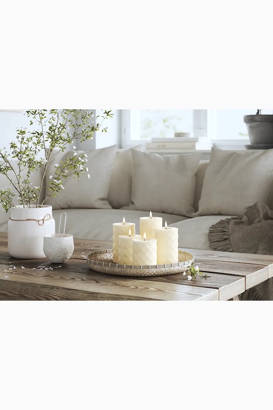 Led sveča Deluxe Homeart Square Bloklys 7,5 x 15 cm RF.S.0009 bež AA00