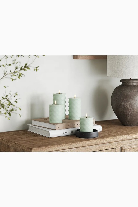 Led sveča Deluxe Homeart Square Bloklys 7,5 x 12,5 cm turkizna RF.S.0011