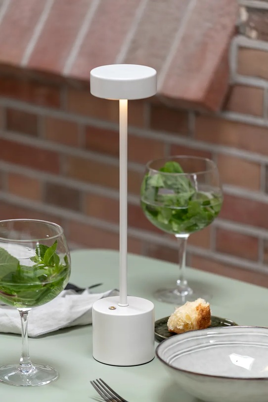 Leitmotiv lampa stołowa bezprzewodowa led Ganar 37,5 x 8 cm biały LM2279WH