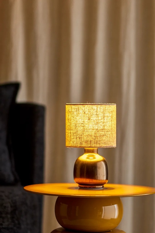 Salon i sypialnia Bloomingville lampa stołowa Agni 25,5 cm 82068760 brązowy