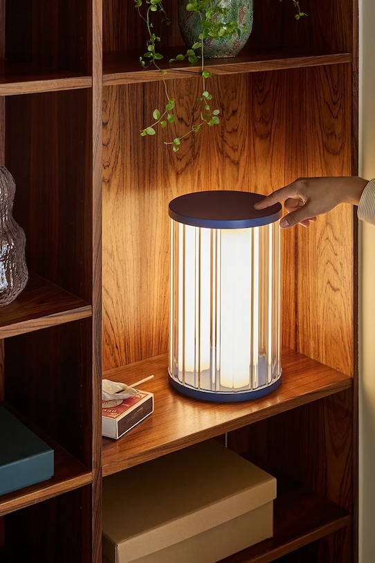 Salon i sypialnia Hübsch lampa stołowa z żelaza 20 x30 cm 962106 niebieski